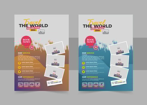 Tour and Travel flyer. travel flyer. tour and travel flyer or Brochure Template Business concept. Flyer design for Tour and Travel Business vector