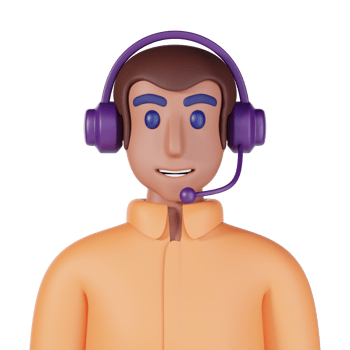 man avatar call center with orange shirt png