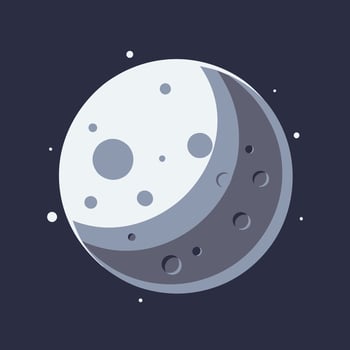 cute moon cartoon illustration vector