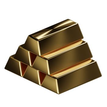 a 3d isometric pyramid stack of fine golds png
