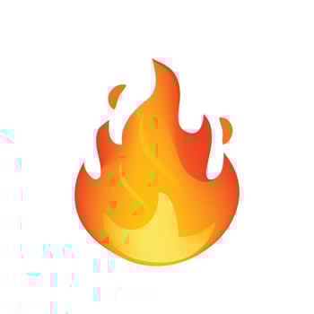 Fire flame isolated on white. vector