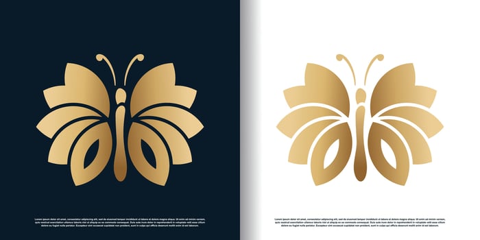 Butterfly logo design with creative abstract concept vector