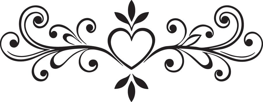 abstract floral ornament illustration black and white vector