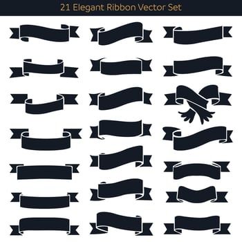21 Elegant Editable Ribbon Set vector