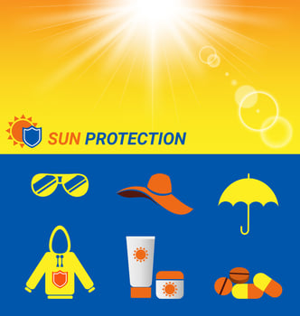 Item for Sun protection and sun shine vector