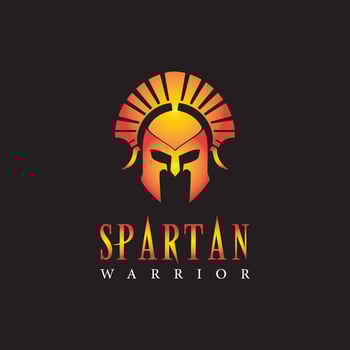 Bold, Fiery Logo with Classic Helmet Design for Spartan Warrior Emblem vector