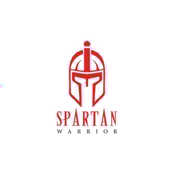 Spartan Warrior Helmet Emblem Symbolizing Strength and Valor vector