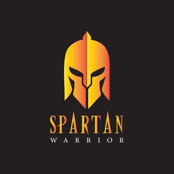 A Timeless Symbol of Ancient Warrior Strength and Valor for Fiery Spartan Helmet Emblem vector