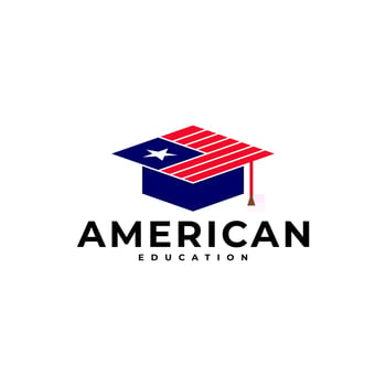 EDUCATION FLAG AMERICA LOGO ICON ILLUSTRATION vector