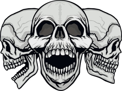 Gothic sign with skull, grunge vintage design t shirts vector