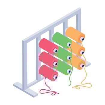 Sewing and Textile Tools Isometric Icons vector