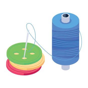 Sewing and Textile Machines Isometric Icons vector