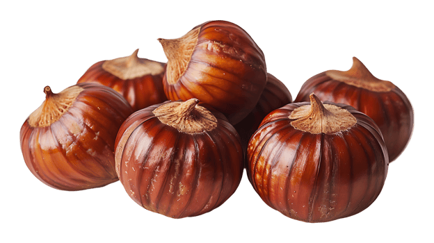 Organic chestnuts on a transparent background png