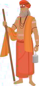 Sadhu Baba holyman, Sadhu saint of India for grand festival vector