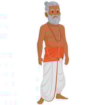 Hindu priest in traditional clothing vector