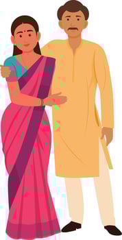 Indian couple, Indian Wedding Couple Together Standing vector