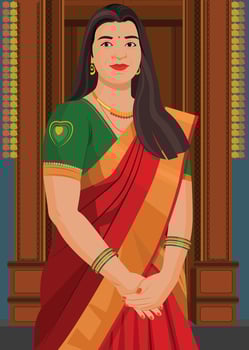 Indian Girl in traditional dress vector