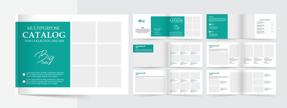 Product catalogue design template and furniture product catalogue vector