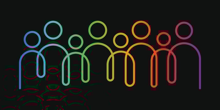 illustration of inclusion and diversity on a black background. illustration vector