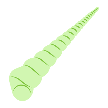 Green Long Spiral Seashell png