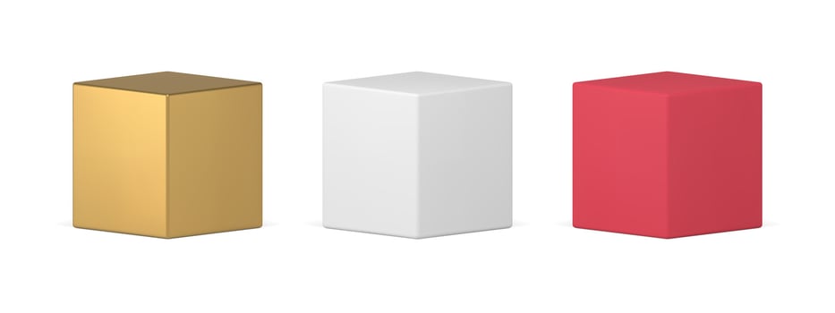 Collection isometric luxury squared block stage pedestal podium for product presentation 3d vector