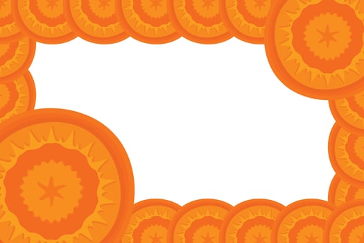 Cute cartoon carrot frame. Vegetable carrot border vector