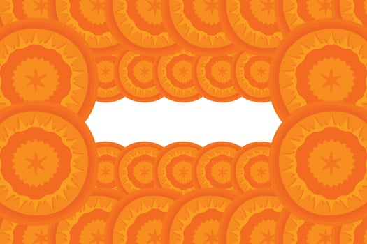 Cute cartoon carrot frame. Vegetable carrot border vector