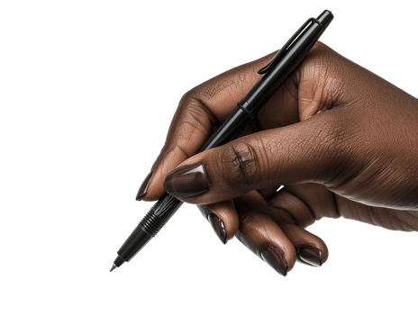 Hand with pen png