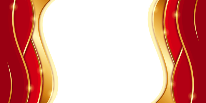 transparent red gold shining border frame background, elegant and luxurious png