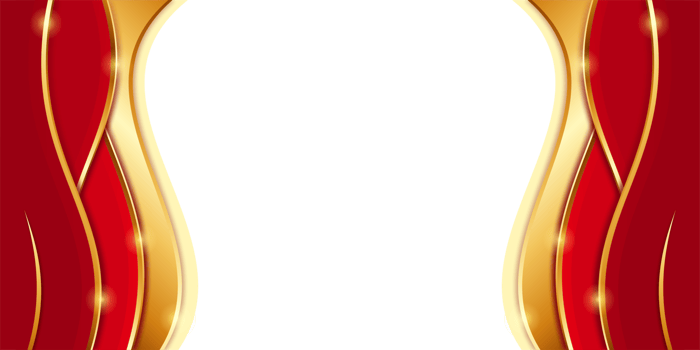 transparent red gold shining border frame background, elegant and luxurious png
