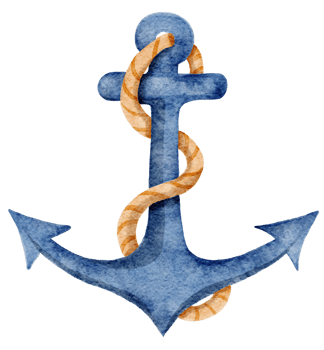 Watercolor Blue Anchor png