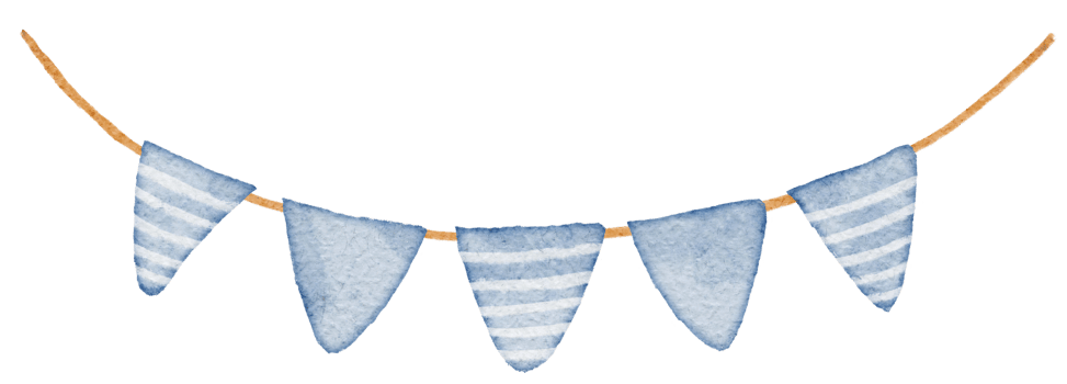 Watercolor Blue Pennant png