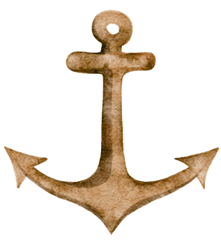 Watercolor Brown Anchor png