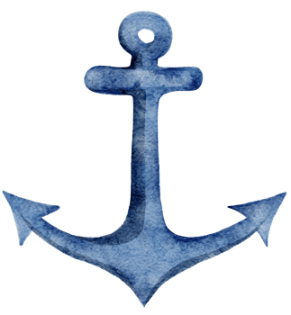 Watercolor Blue Anchor png