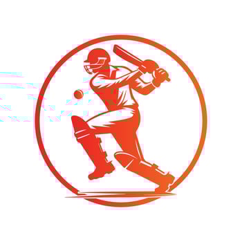 Cricket Player Logo Design Illustration vector