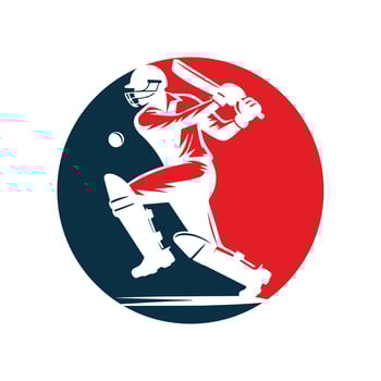 Cricket Player Logo Design Illustration vector