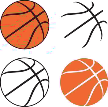 Basketball, Basketball outline, Basketball Cut Files, Sports Files vector