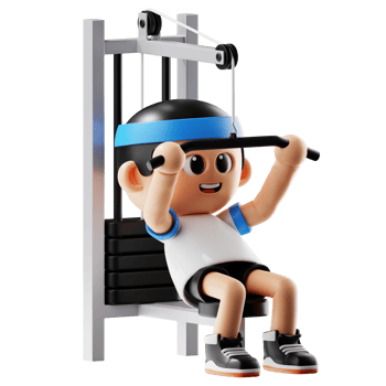 3d Fitness Cartoon Using Fitness Bench Pose png