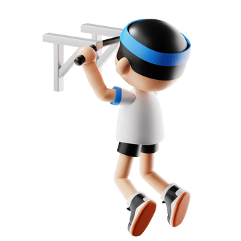 3d Fitness Cartoon Using Pull Up Bar Pose png