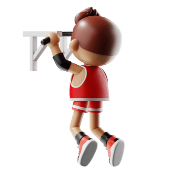 3d Basketball Player Fitness With Pull Up Bar png