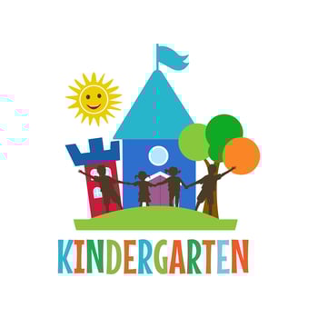 kindergarten, Preschool playgroup logo icon design template. Children school illustration vector