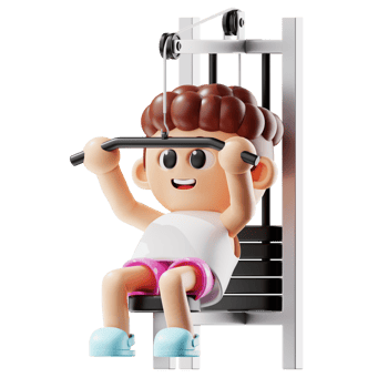 3d Fitness Boy Wearing Pajamas With Fitness Bench png