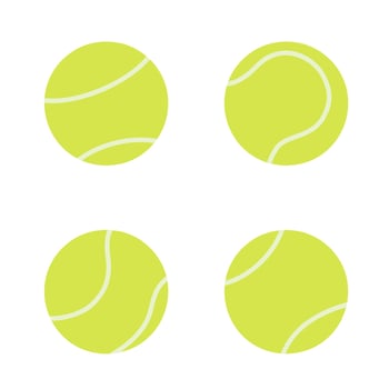 Tennis ball isolated on white. flat sport illustrations set vector