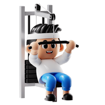 3d Fitness Boy With Fitness Bench And Sweater And Sweater png