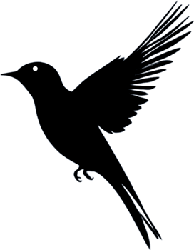 Elegant stencil bird clipart, perfect for design. AI-Generated. png