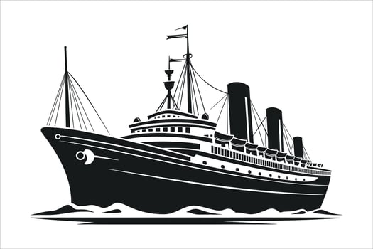 ship silhouette design vector
