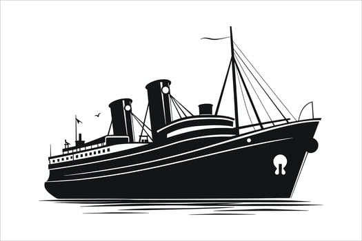 ship silhouette design vector