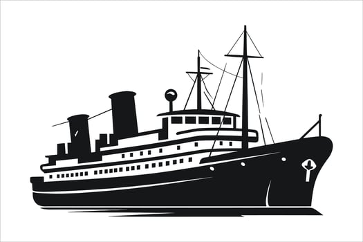 ship silhouette design vector