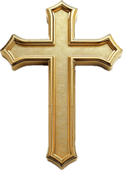 Golden Cross with Intricate Design. png