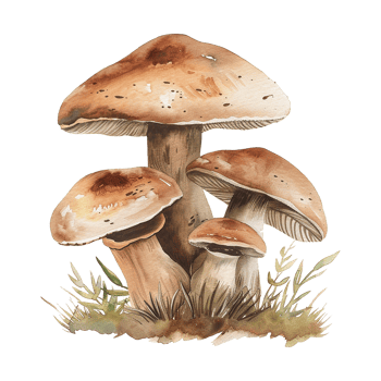 Fresh mushrooms isolated on transparent background png
